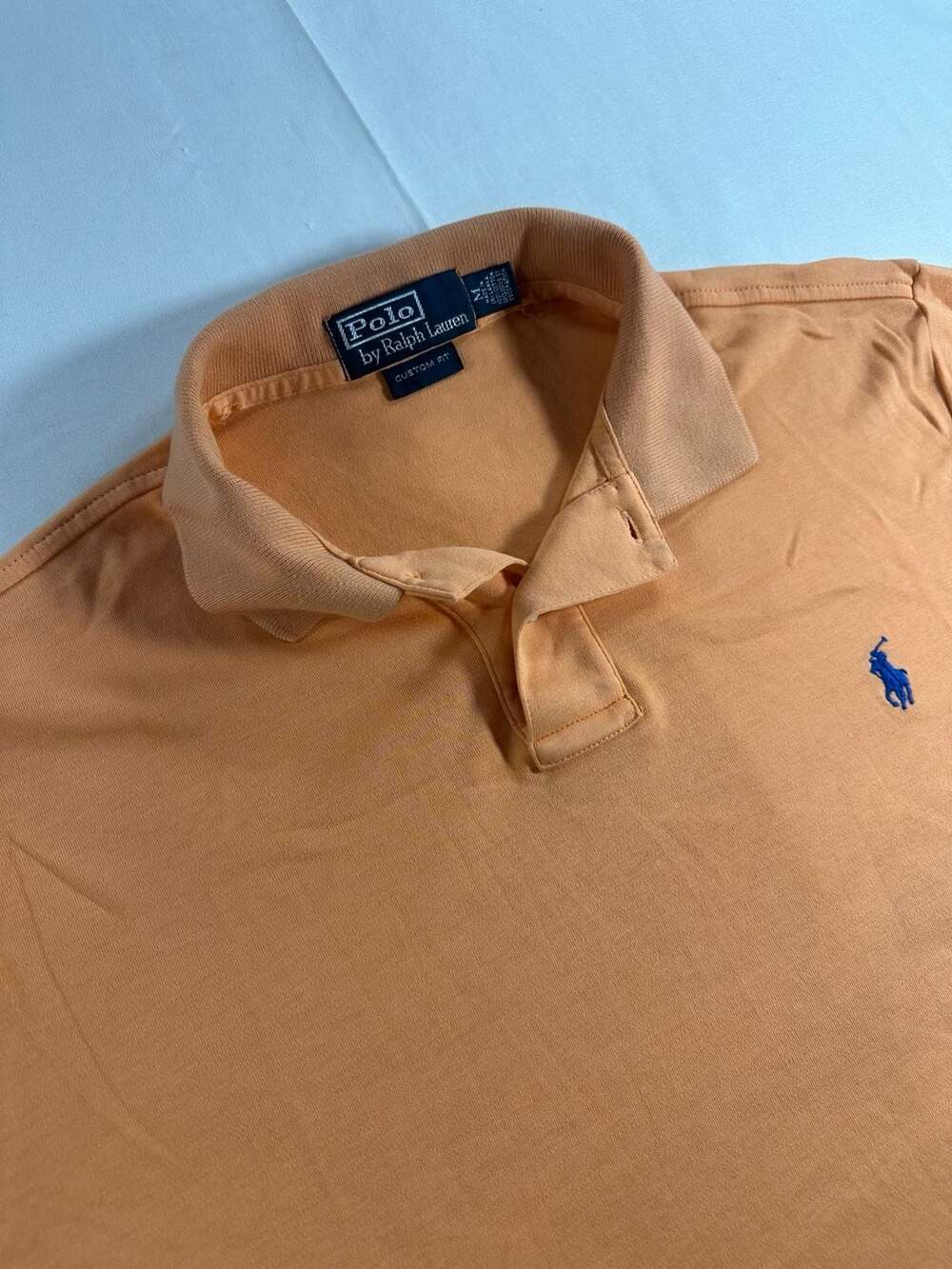 Polo Ralph Lauren Men's Custom Fit Polo Shirt Orange Medium Stretch Soft